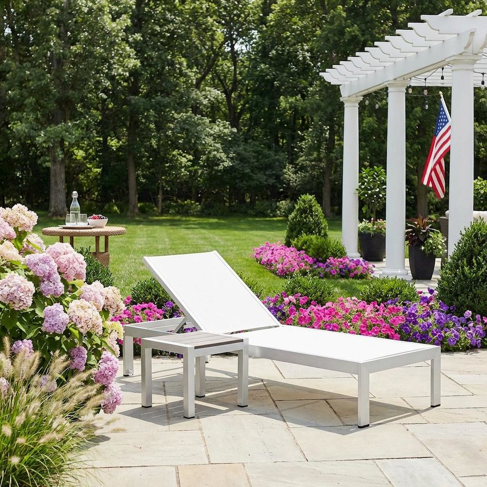 Aluminum Outdoor Patio Lounge Set With Backrest Support And Stacking-Free Design. Picture 3