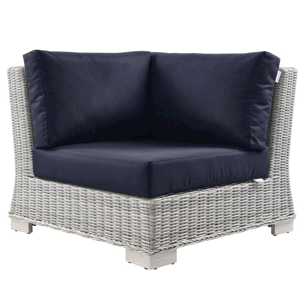 Outdoor Wicker Rattan Corner Chair For Patio Lounge Use. Picture 4