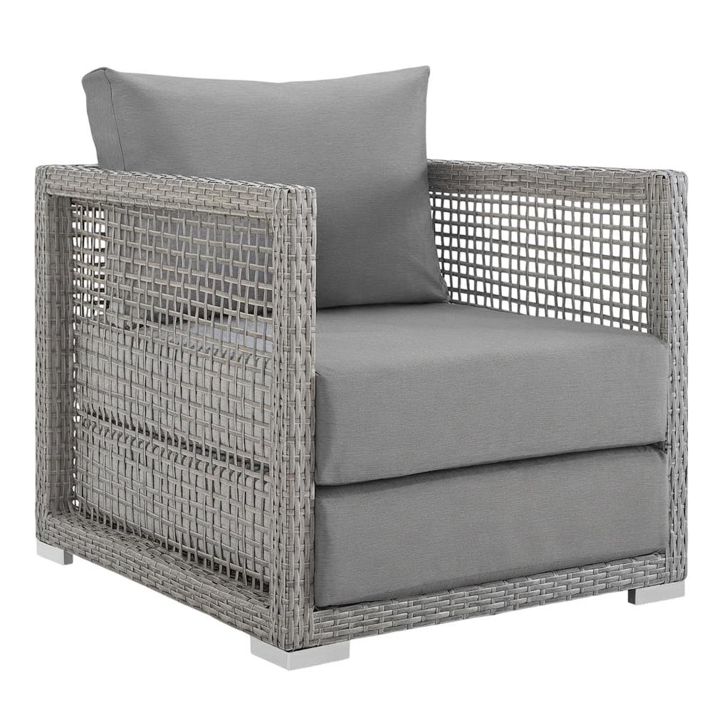 Woven Rattan Outdoor Patio Armchair With Sturdy Frame For Garden Use. Picture 1