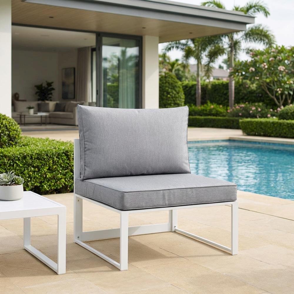 Outdoor Patio Chair With Back Cushion And Sturdy Frame. Picture 3
