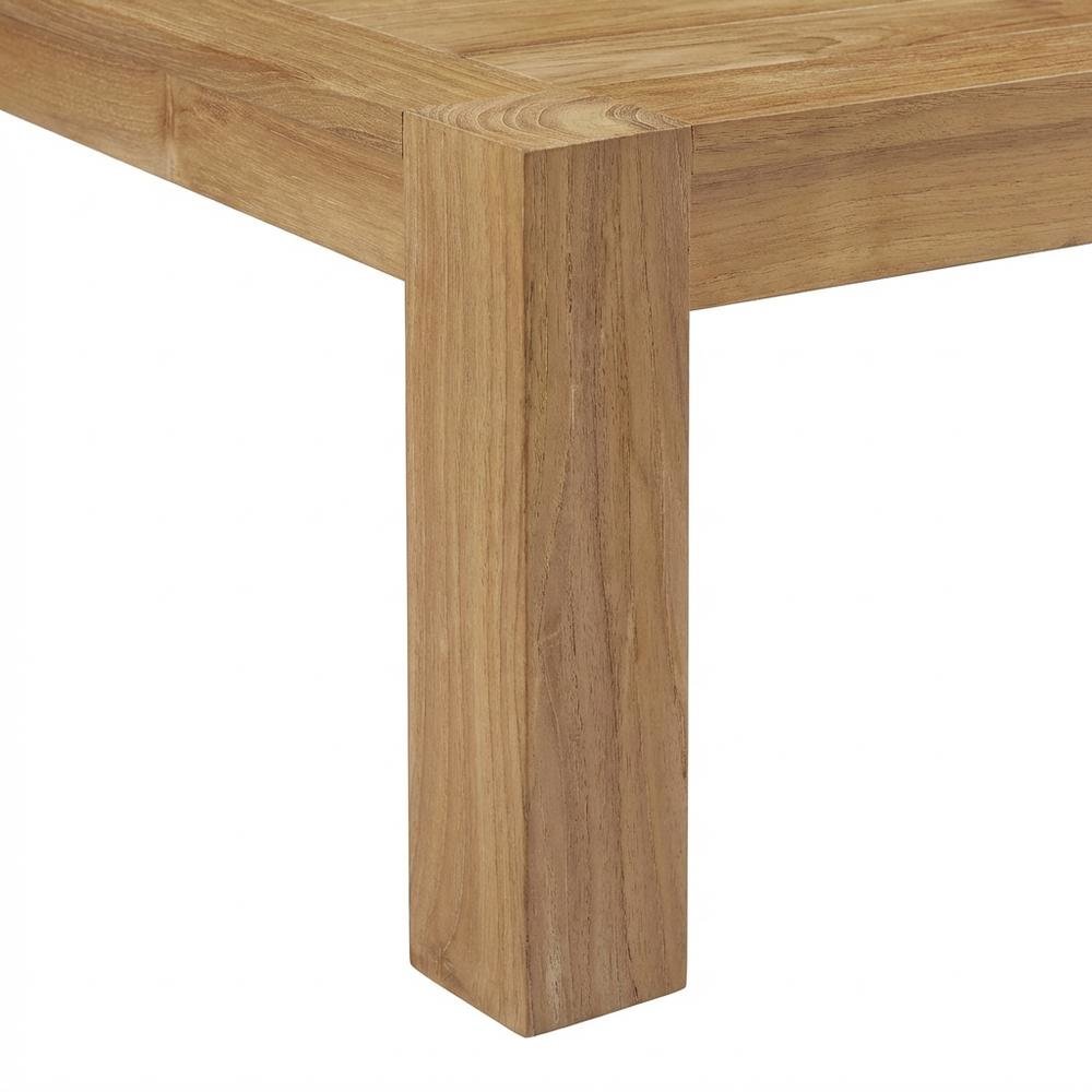 Outdoor patio wood coffee table with sturdy design and classic finish. Picture 6