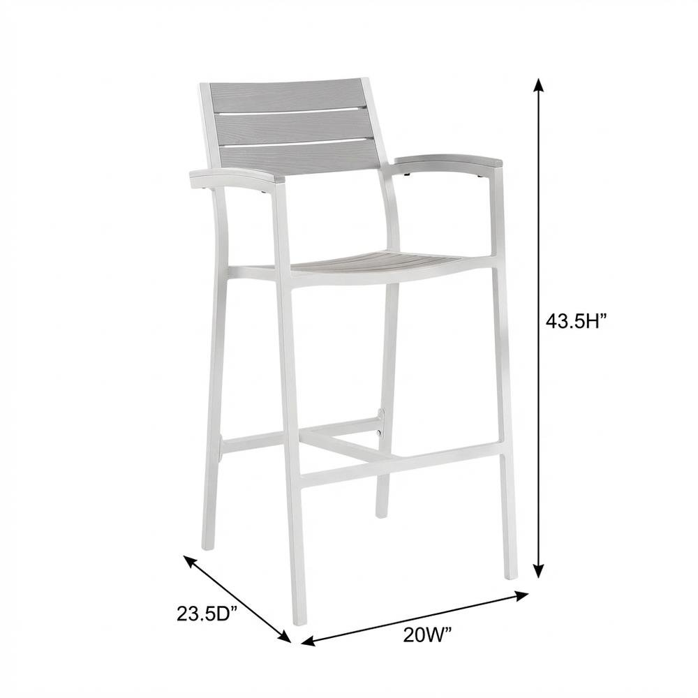 Outdoor Patio Bar Stool Set Of 2 With Armrests And Sturdy Construction. Picture 7