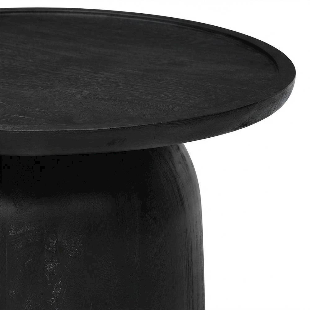 Round Wood Coffee Table with 17.5-inch Height and 30-inch Diameter. Picture 6
