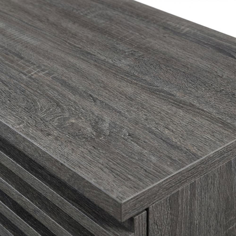 Charcoal Bar Cabinet, Bicast Leather, 46 Inch Wide, Modern Style. Picture 6