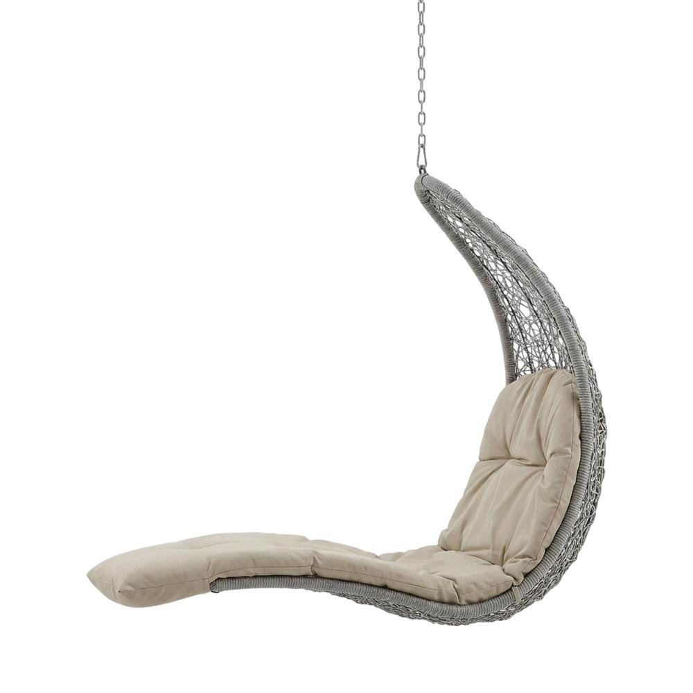 Outdoor Lounge Chair In Neutral Tone With Sturdy Design For Patio Relaxation. Picture 1