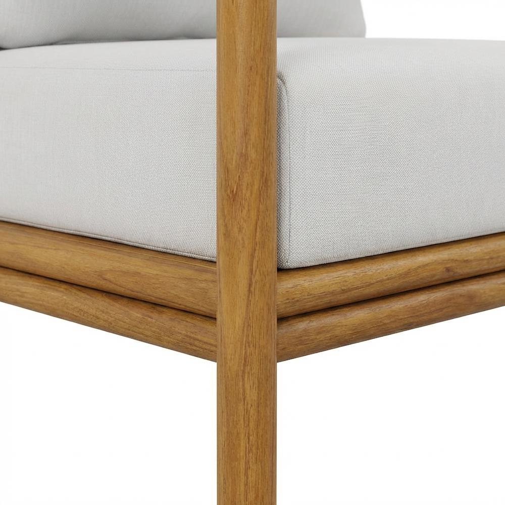 Set of 2 Outdoor Teak Wood Armchairs for Patio Lounge Comfort. Picture 6