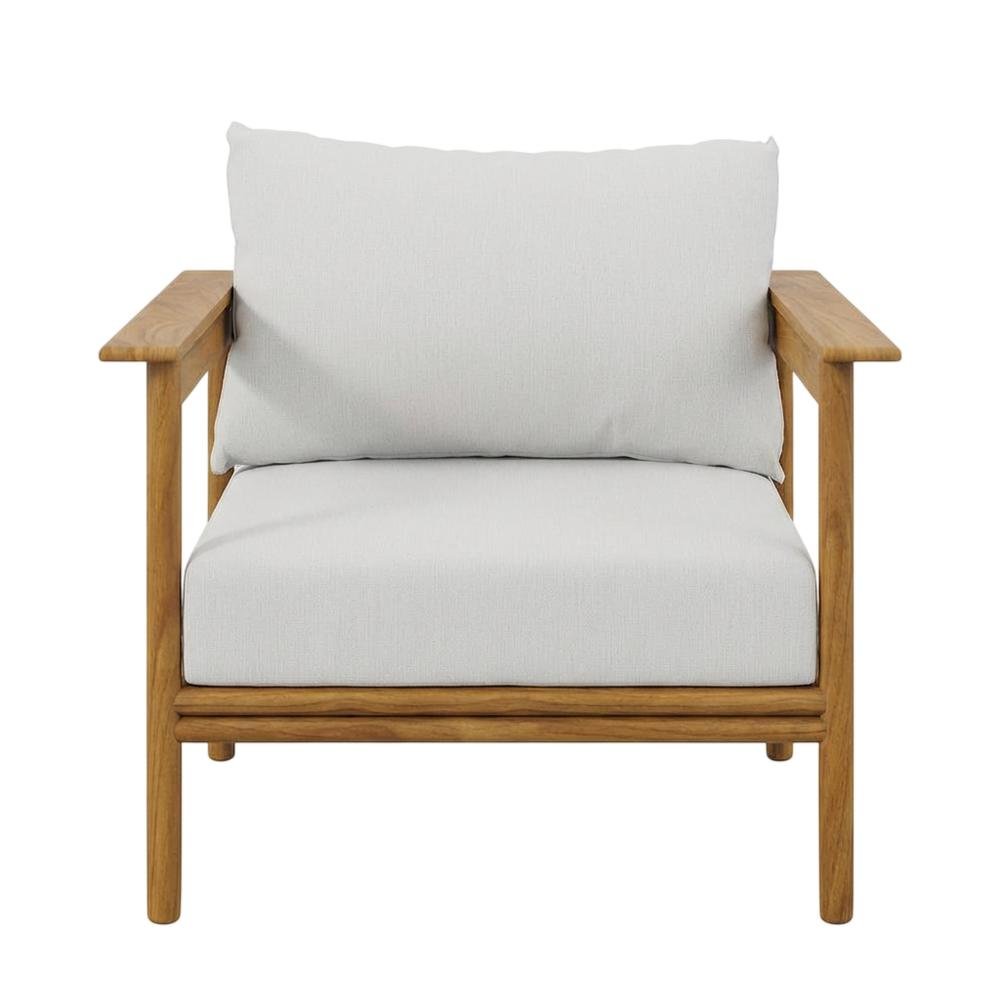 Set of 2 Outdoor Teak Wood Armchairs for Patio Lounge Comfort. Picture 4