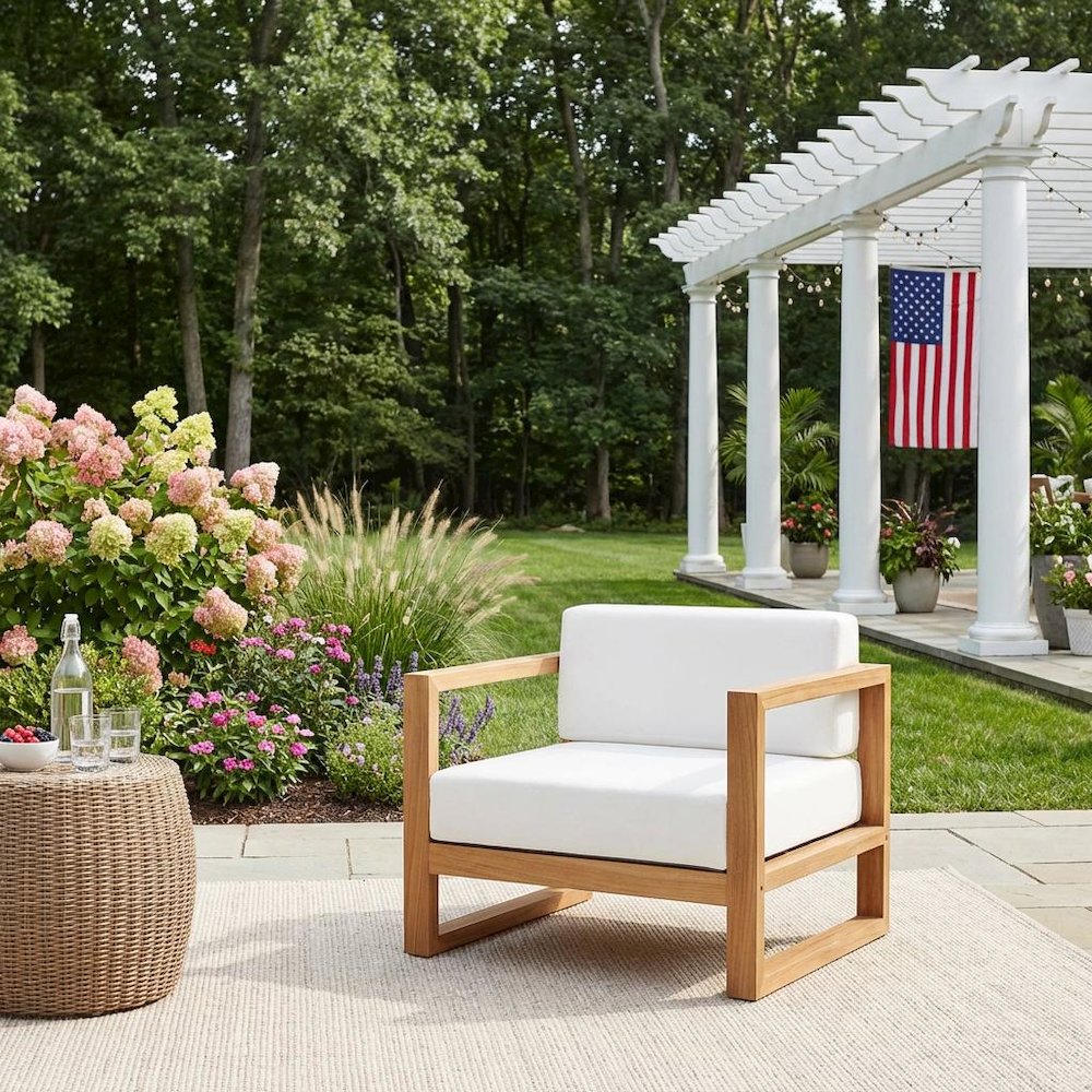 Outdoor Patio Armchair In Stylish Weather-Resistant Design. Picture 3