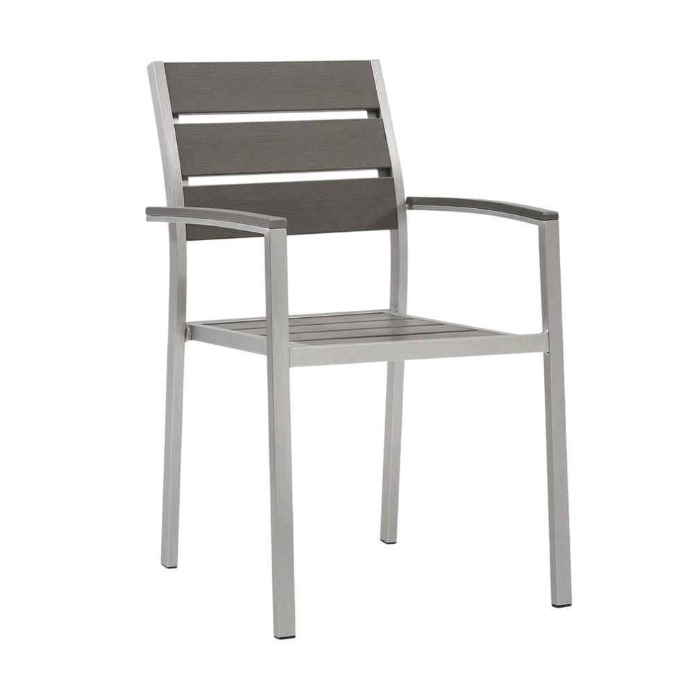 Aluminum Outdoor Patio Dining Armchair With Comfortable Backrest. Picture 1