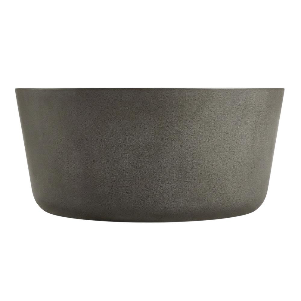 Round Concrete Outdoor Coffee Table, Weather-Resistant Design, Spacious Surface. Picture 4