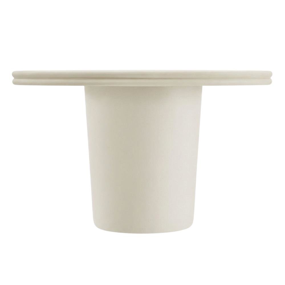 Round Concrete Outdoor Dining Table with Weather-Resistant Surface. Picture 4