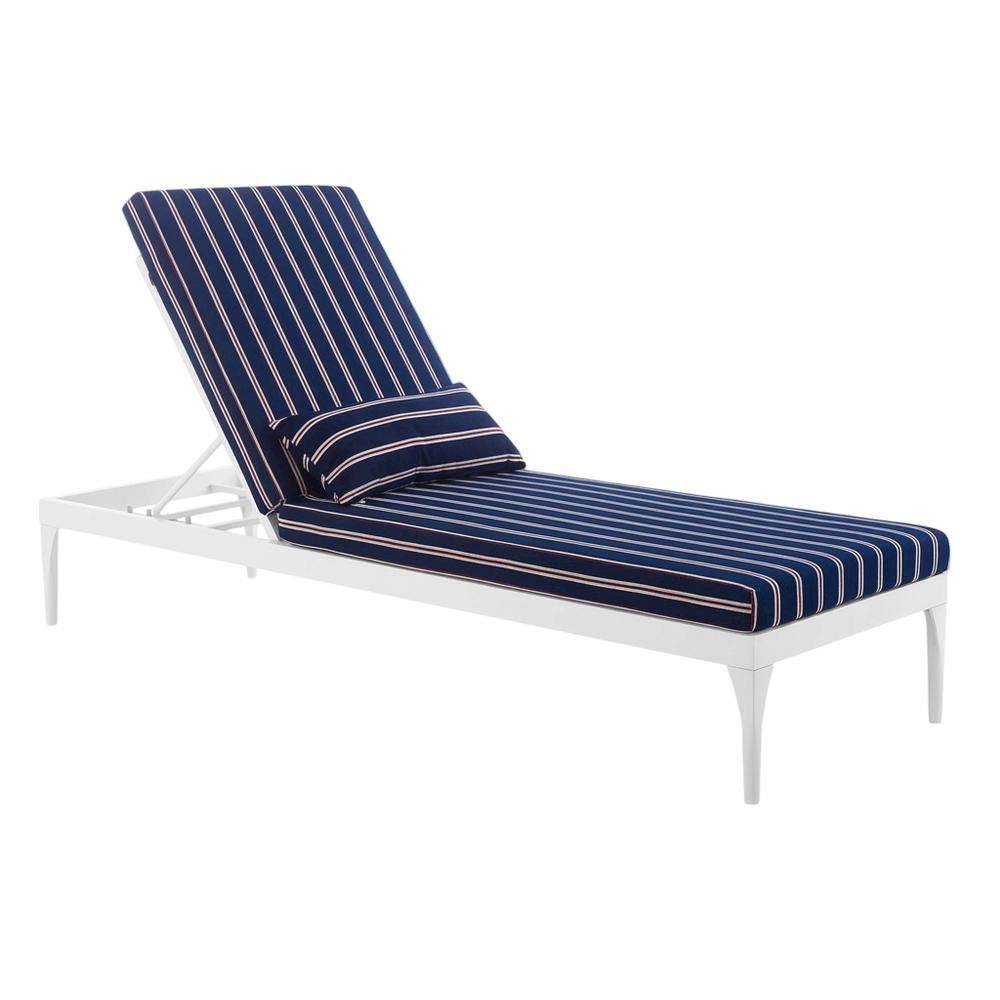 Outdoor Patio Chaise Lounge Chair With Cushioned Seat And Sturdy Frame. Picture 1