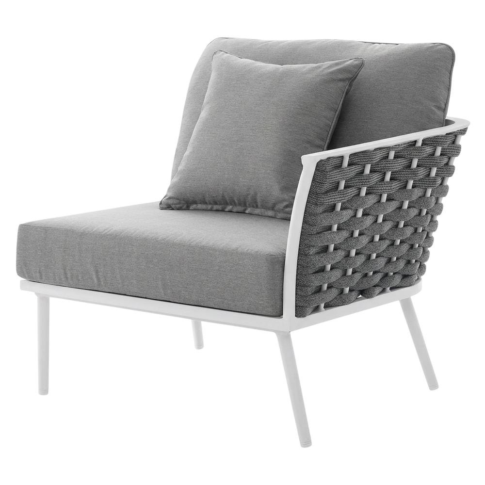 Aluminum Left-Facing Outdoor Patio Lounge Chair With Armrests. Picture 1