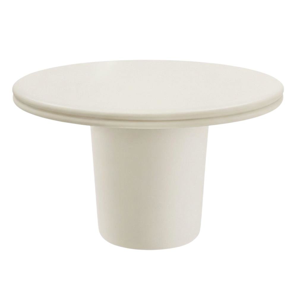 Round Concrete Outdoor Dining Table with Weather-Resistant Surface. Picture 1