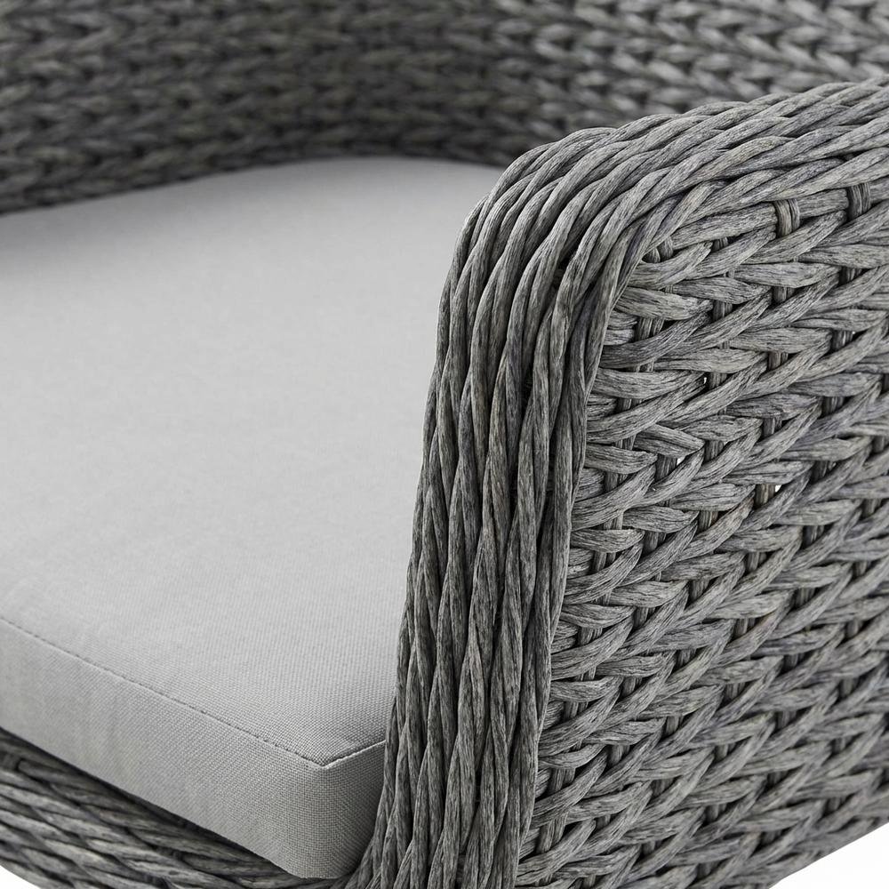 Outdoor Patio Wicker Rattan Dining Armchair Set Of 2 With Armrests. Picture 6