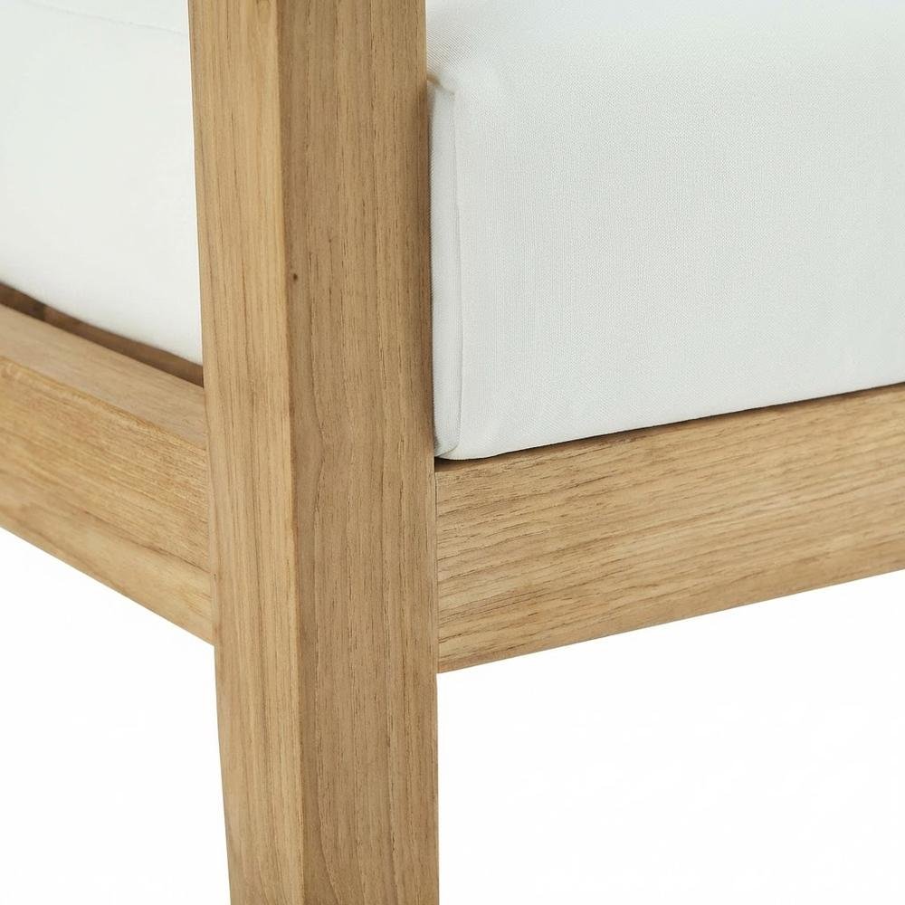 Outdoor Patio Teak Armchair With Cushioned Seating And Comfortable Back Support. Picture 6