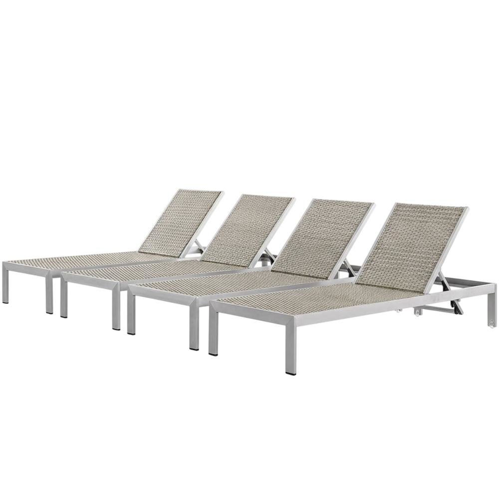 Aluminum Patio Lounge Chairs Set Of 4 With Sturdy Frame For Outdoor Spaces. Picture 1