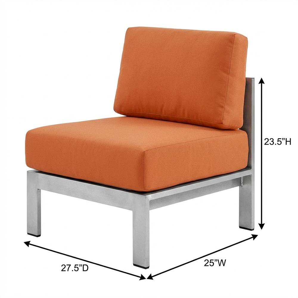 Outdoor Lounge Chair With Aluminum Frame And Armless Design. Picture 7