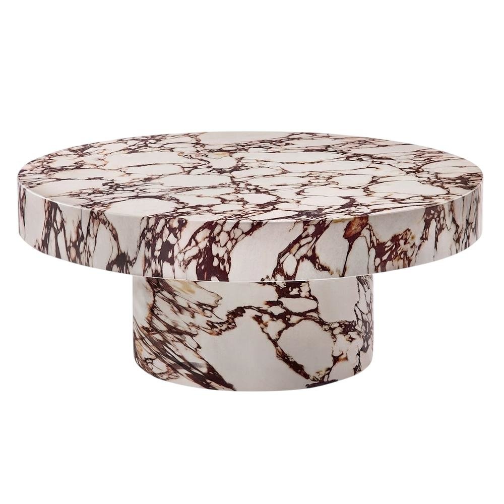 Concrete outdoor round coffee table with sturdy surface for patio decor. Picture 1
