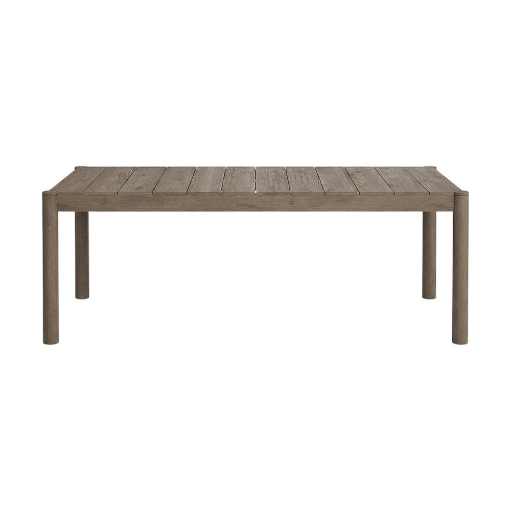 Gray Outdoor Teak Wood Dining Table with Spacious Surface. Picture 4