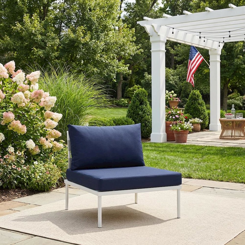 Aluminum Outdoor Lounge Chair With Armless Design And Modern Style. Picture 3