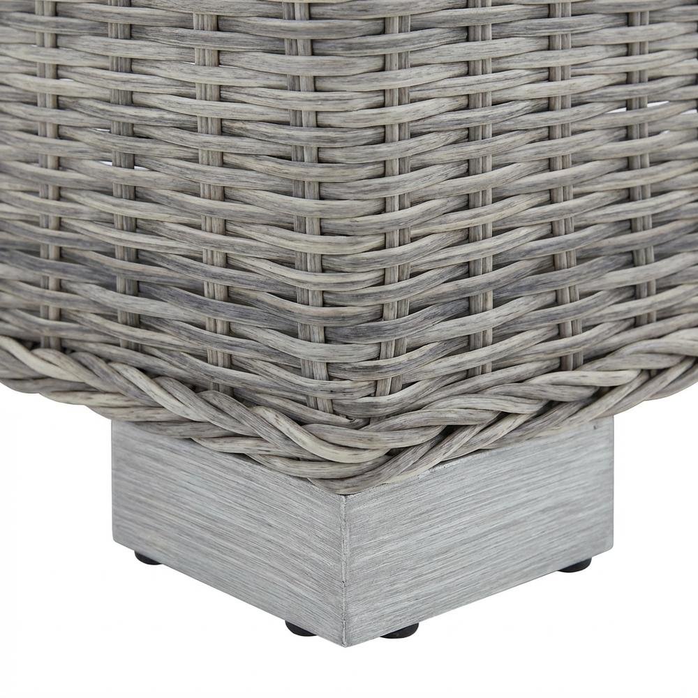 Outdoor Lounge Corner Chair With Cushioned Seat In Rattan Wicker Style. Picture 6