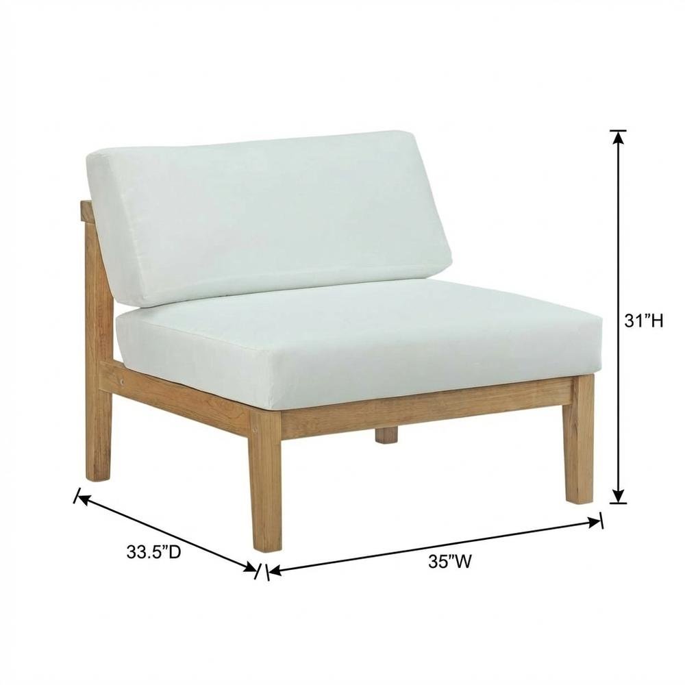 Outdoor Patio Teak Armless Lounge Chair For Garden And Patio. Picture 7