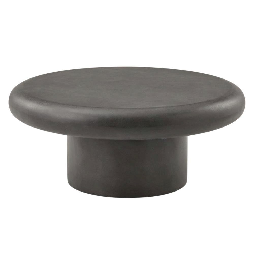 Round Concrete Outdoor Coffee Table with Modern Design and Durable Finish. Picture 1