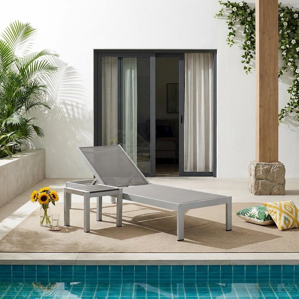 Aluminum Outdoor Lounge Set With Cushioned Seats And Backrests. Picture 2