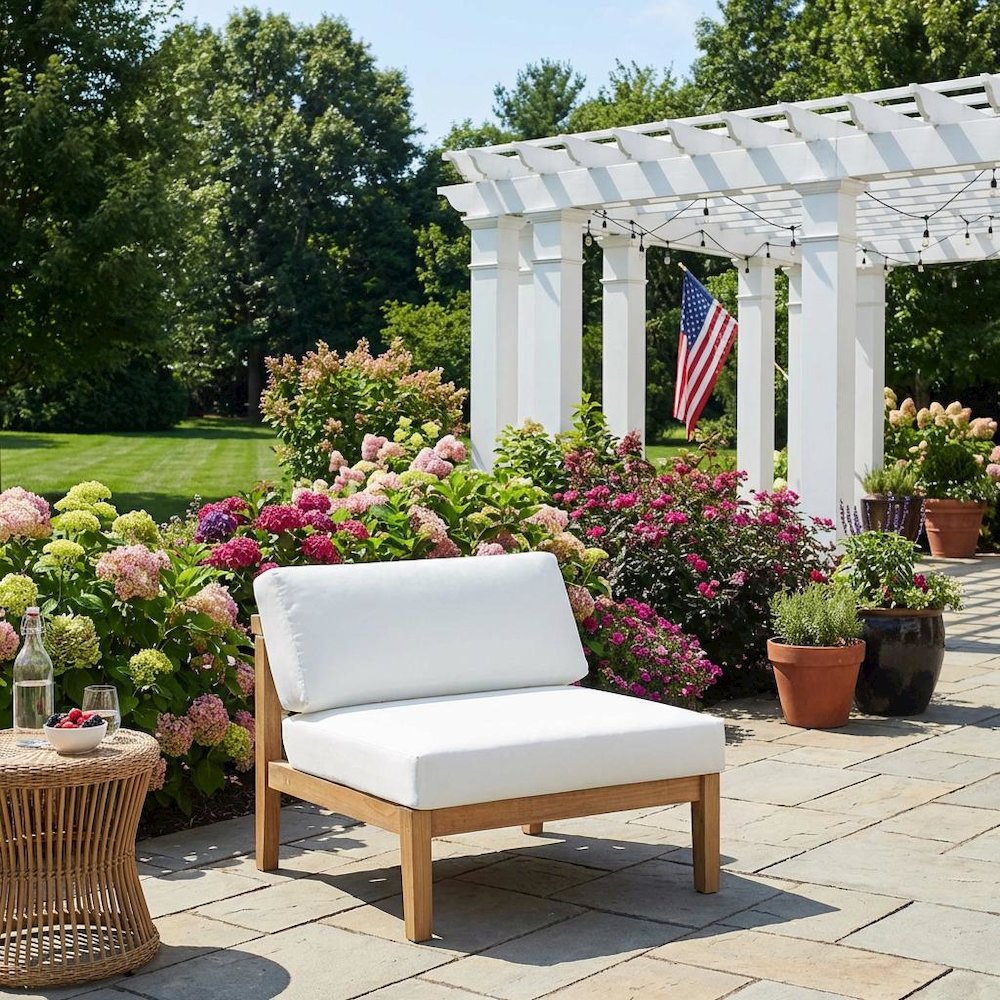Outdoor Patio Teak Armless Lounge Chair For Garden And Patio. Picture 3