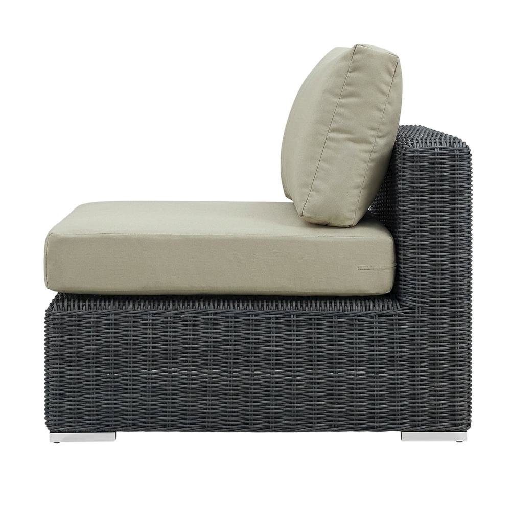 Outdoor Patio Armless Lounge Chair With Cushioned Seat And Back Support. Picture 1