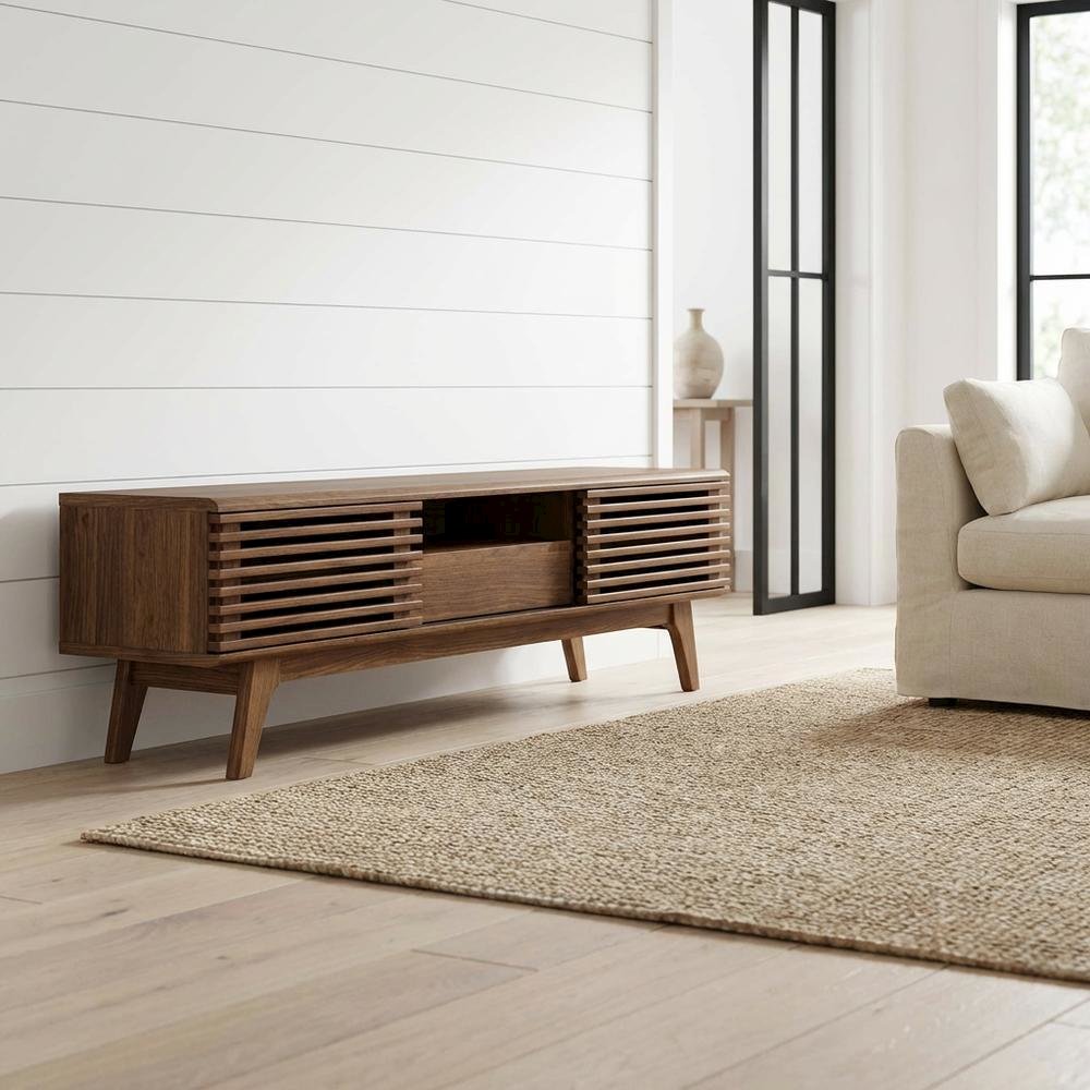 Wood TV Stand in Elegant Finish with Ample Storage Space. Picture 2