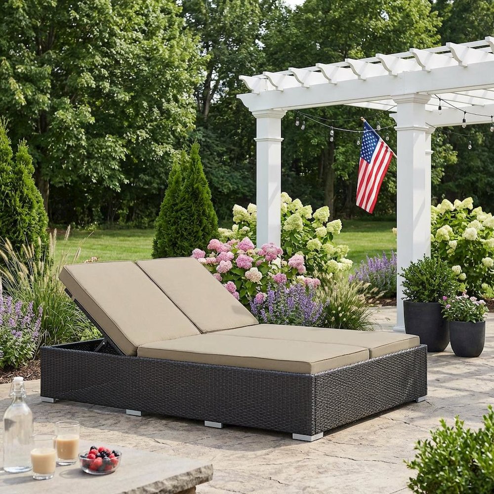 Wooden Outdoor Lounge Chair With Comfortable Design. Picture 3