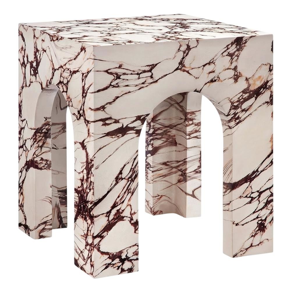 Outdoor patio arched concrete side table with sturdy design for outdoor living. Picture 1