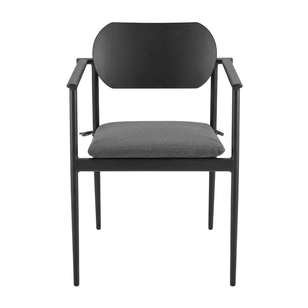 Stackable outdoor aluminum dining chairs set of 2, backrest, lightweight design. Picture 4