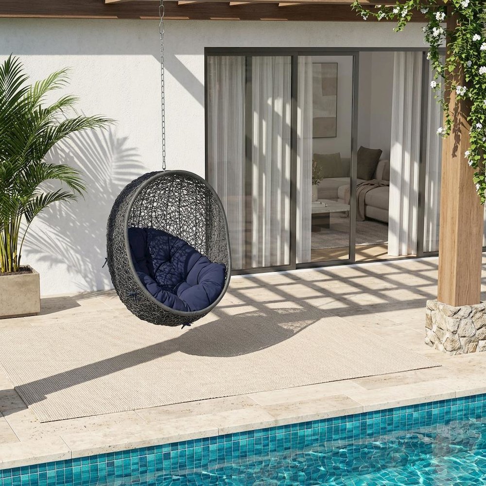 Outdoor Patio Lounge Chair In Neutral Finish With Comfortable Cushions. Picture 2
