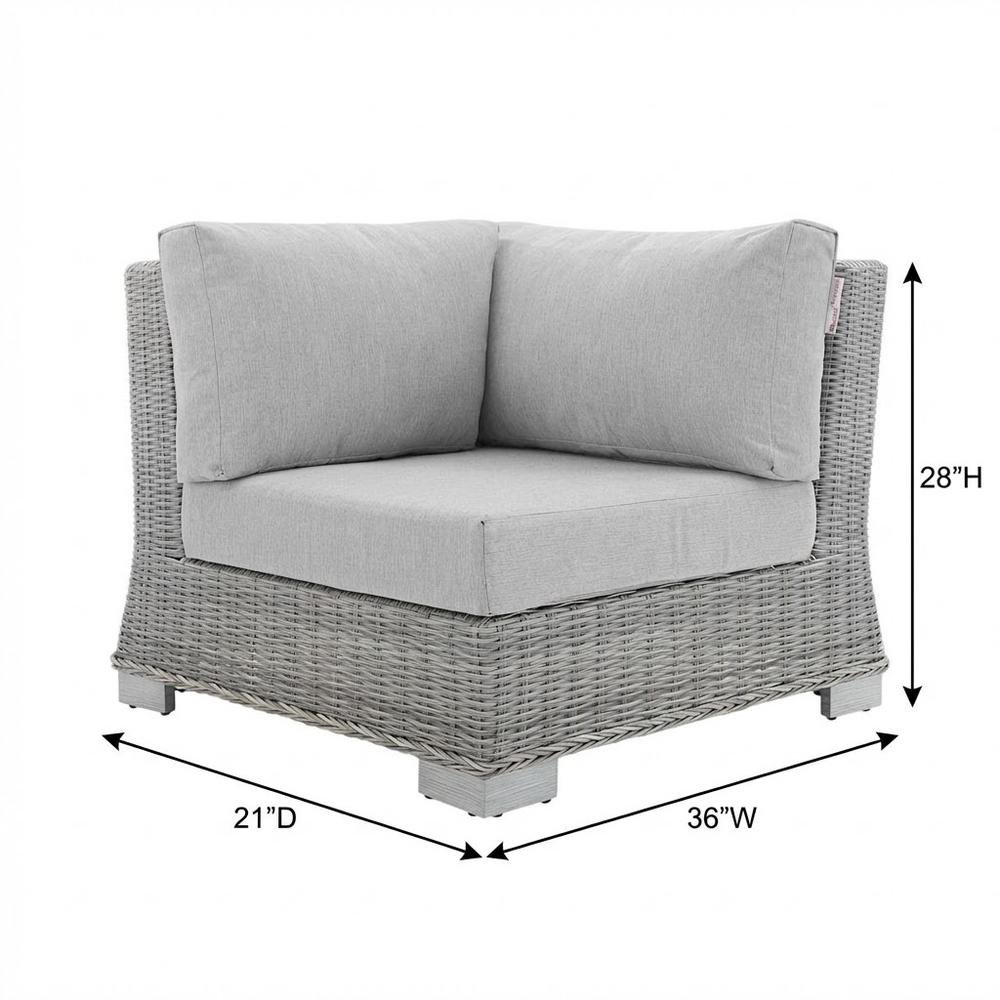 Outdoor Lounge Corner Chair With Cushioned Seat In Rattan Wicker Style. Picture 7