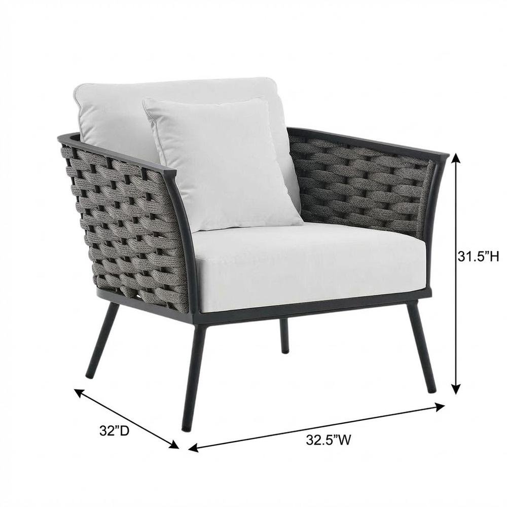 Outdoor Patio Aluminum Armchair For Lounge Comfort. Picture 7