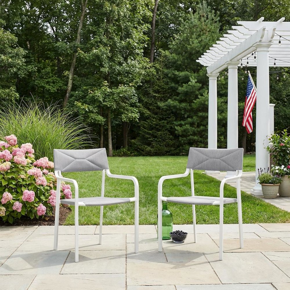 Aluminum Armchair Set Of 2 For Outdoor Lounge Spaces With Stackable Design. Picture 3