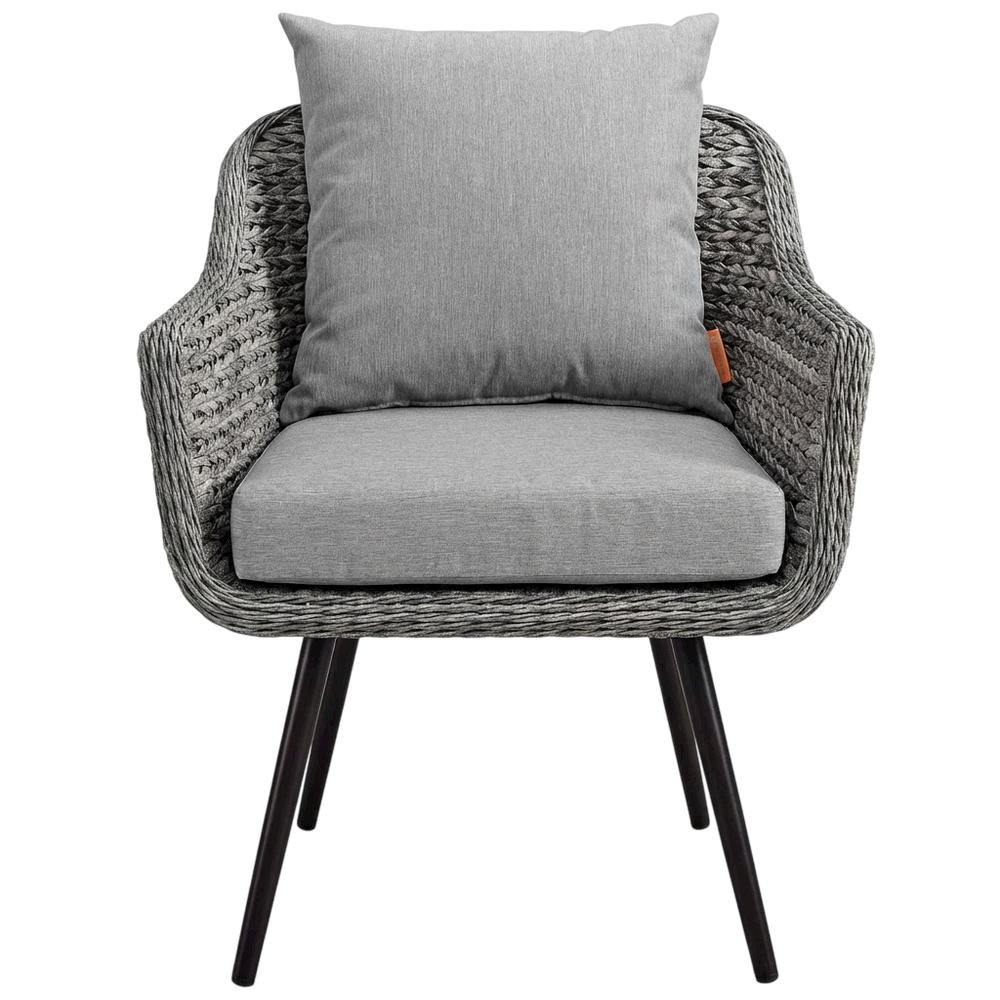 Outdoor Patio Wicker Rattan Armchair With Comfortable Design And Sturdy Frame. Picture 4