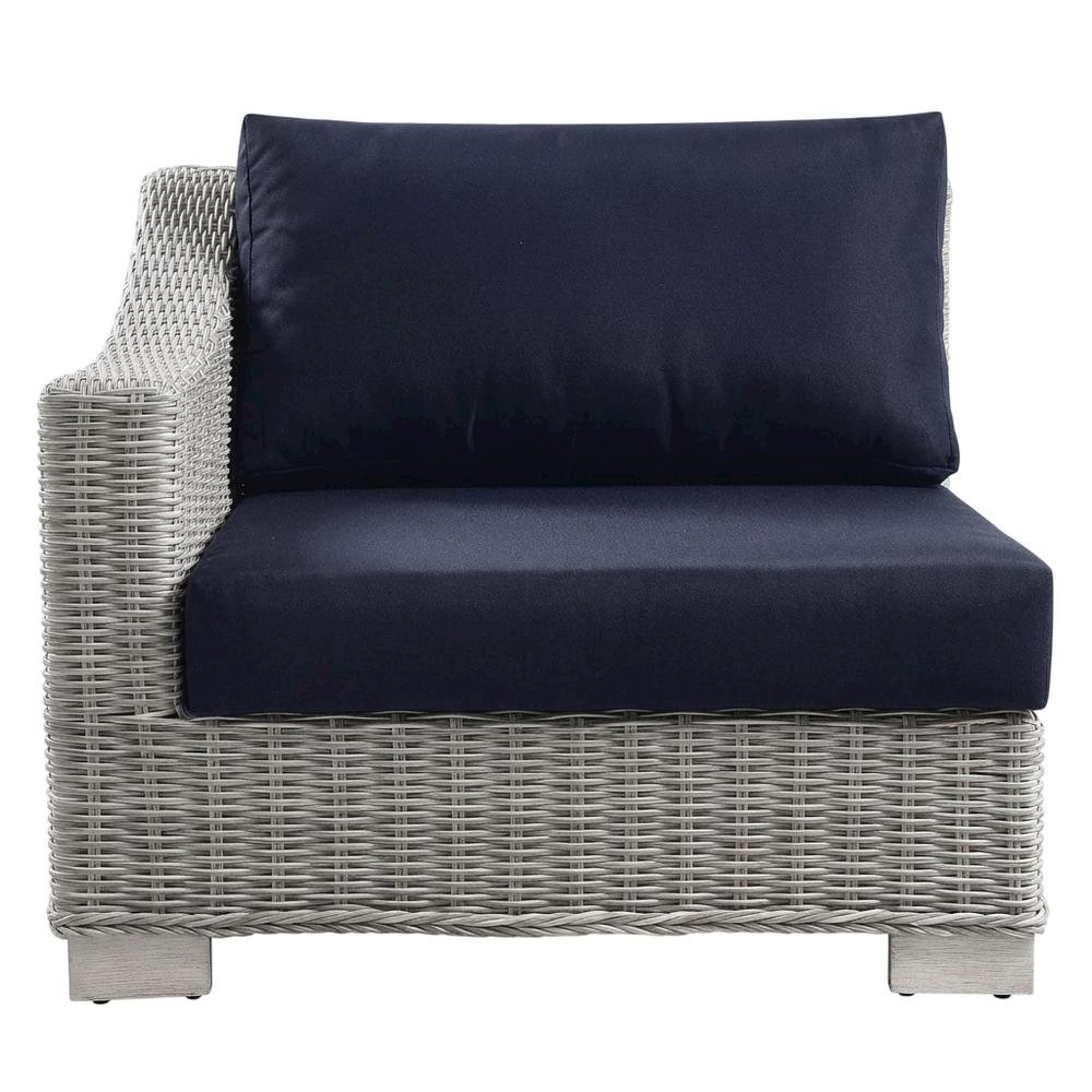 Outdoor Patio Wicker Rattan Left-Arm Lounge Chair With Armrest And Durable Build. Picture 4