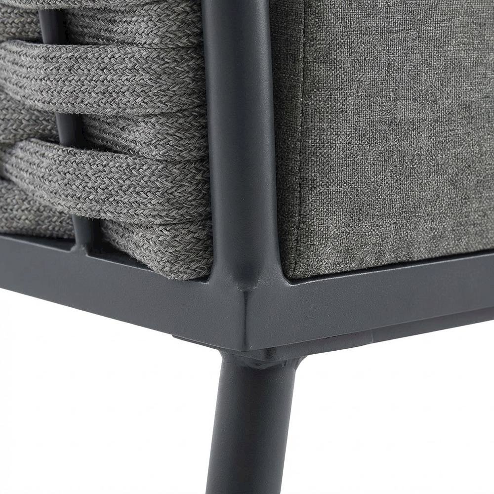 Outdoor Patio Aluminum Armchair With Cushioned Seat And Armrests. Picture 6