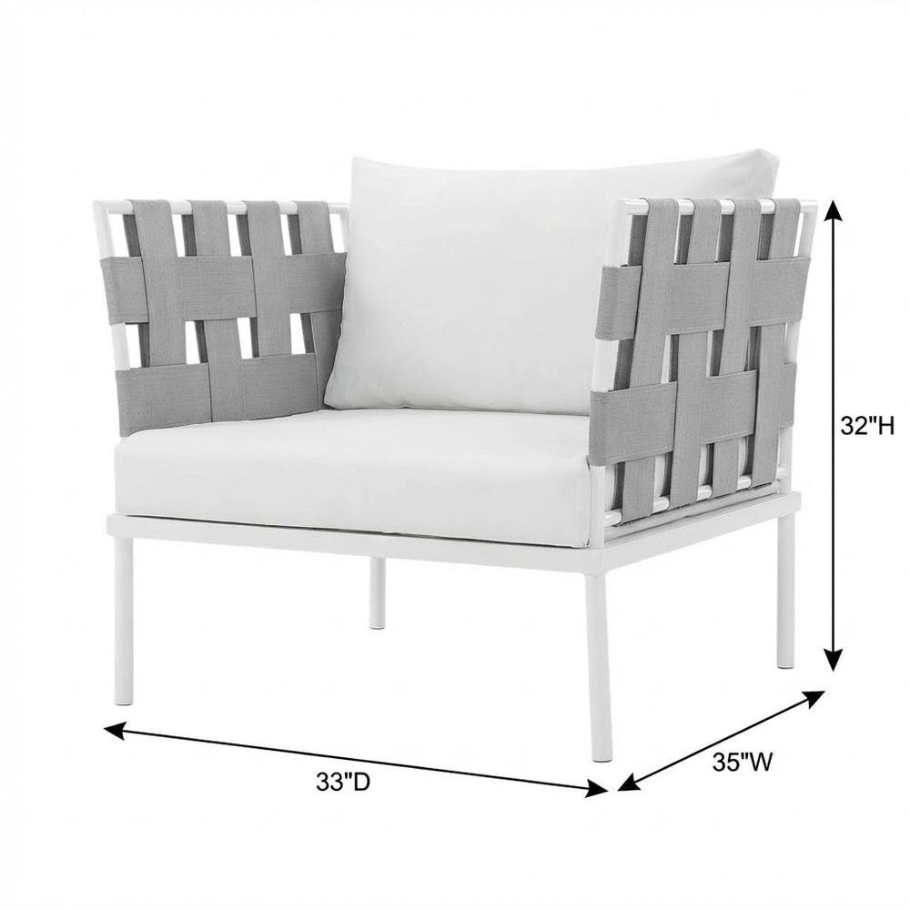 Outdoor Patio Aluminum Armchair With Sturdy Frame And Comfortable Seat. Picture 7