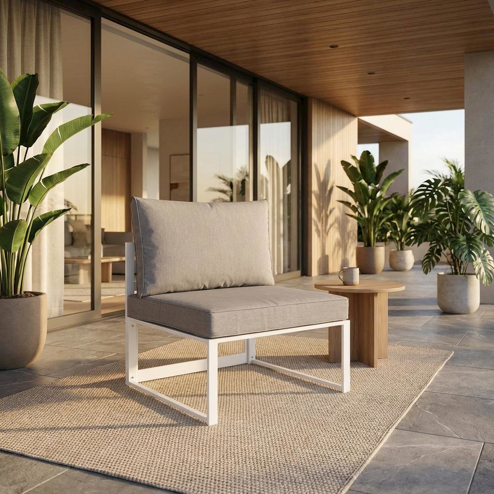 Outdoor Patio Chair With Back Cushion And Sturdy Frame. Picture 2