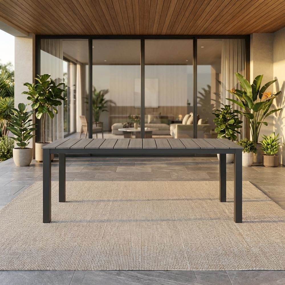 Elegant 80-Inch Outdoor Patio Dining Table With Sturdy Construction. Picture 2