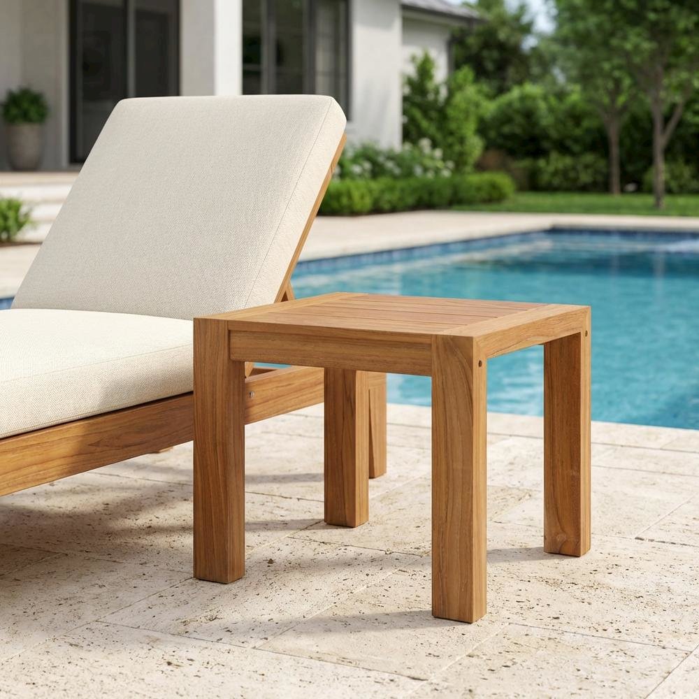 Wood Outdoor Patio Side Table with Durable Design for Garden and Deck. Picture 3