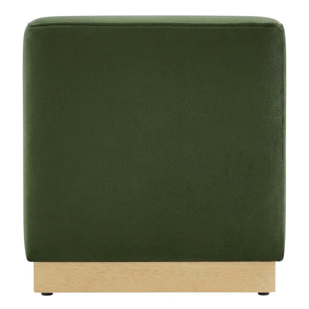 Performance Velvet Upholstered Ottoman With Square Design And Compact Size. Picture 4