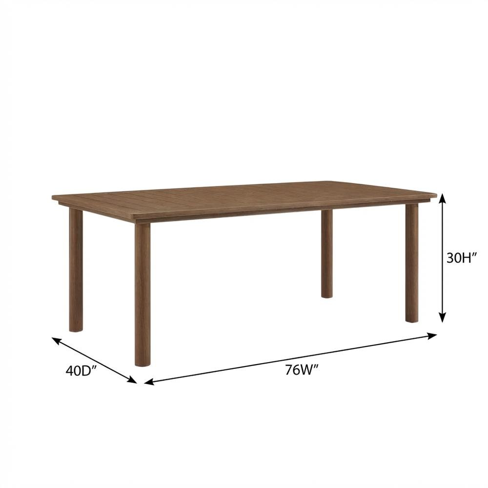 Metal Outdoor Dining Table, 76-Inch Length, Aluminum Construction. Picture 7