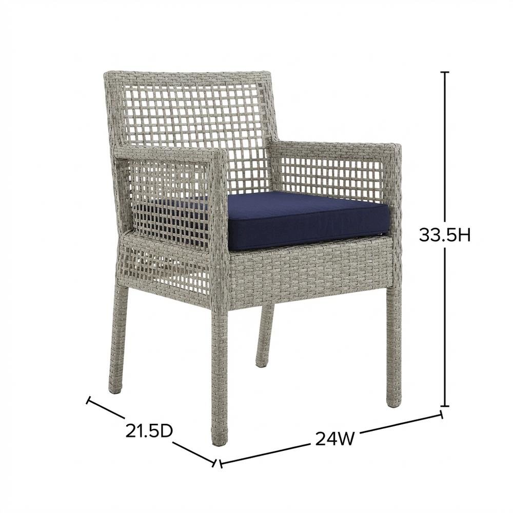 Outdoor Patio Rattan Armchair Set of 4 with Cushioned Seats for Lounge Dining. Picture 7