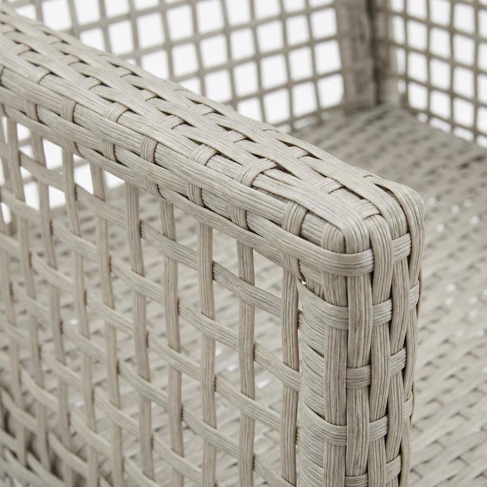 Outdoor Patio Wicker Rattan Dining Armchair Set Of 2, Cushioned Seat, Armrests. Picture 5